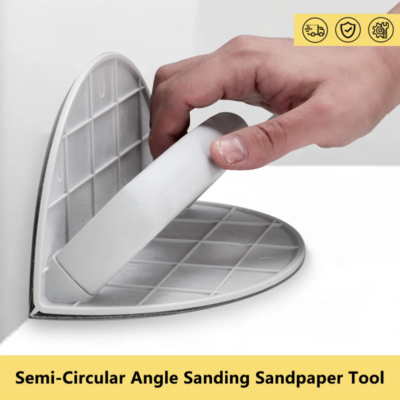 Detail Sander Corner - Multifunctionele halvemaanvormige hoekslijpschijf, zelfklevende handmicro-detailschuurset voor