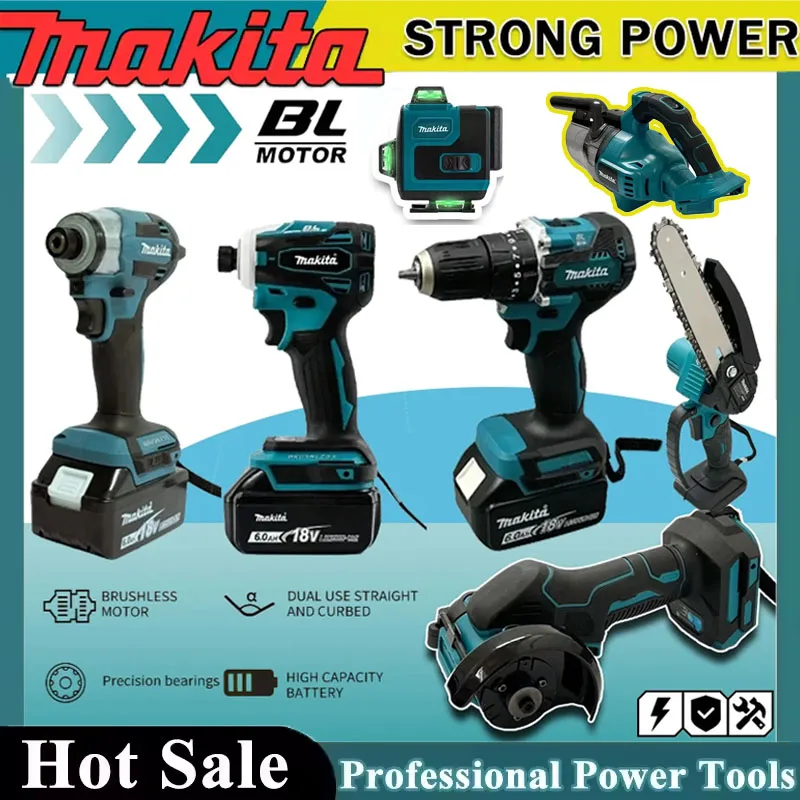 Power Tools Used - Makita Draadloze Accu Gereedschapset Draagbare Slagmoersleutel