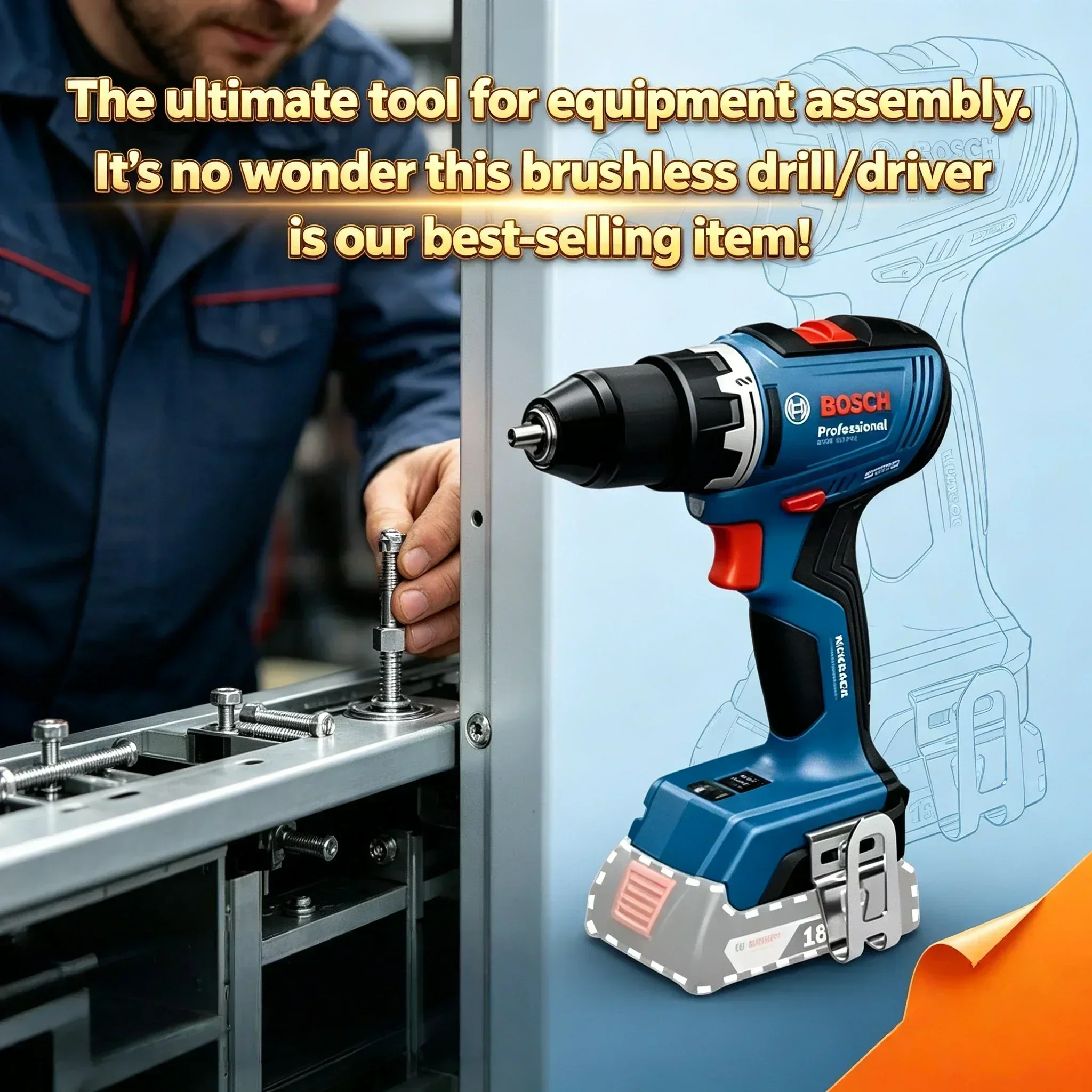 Bosch Drill Gsb 18V - Professionele BOSCH GSR 18V-65 draadloze boormachine